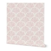 small scale abstract watercolor fan - cotton candy scallop - coastal pink wallpaper