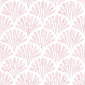 small scale abstract watercolor fan - cotton candy scallop - coastal pink wallpaper