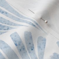 small scale abstract watercolor fan - fog scallop - coastal blue wallpaper