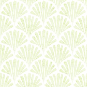 small scale abstract watercolor fan - honeydew scallop - coastal green wallpaper