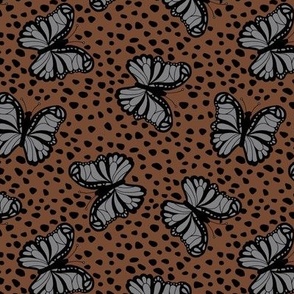 Butterflies and dots - summer butterfly boho style autumn garden rust brown gray black winter earthy neutral