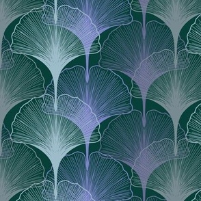 Gingko Leaves - Green & Blue