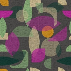 Mid Century Geometric Kaleidoscope - Purple + Green + Pink - SMALL