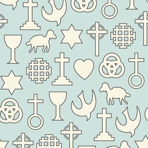 Religious Fabric  Christian Imagery & Spiritual Symbols