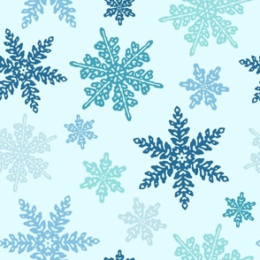 Pretty Snowflakes in Blues (Large Scale)