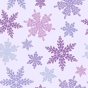 Pretty Snowflakes in Purple (Large Scale)