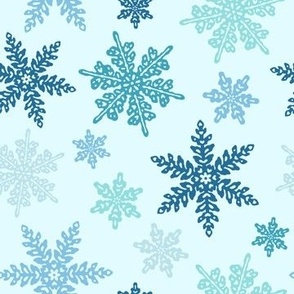 Pretty Snowflakes in Blues (Small Scale)