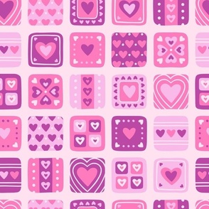 Heart Tiles: Pink & Purple (Large Scale)