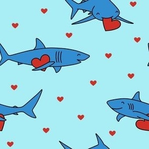 Valentine Sharks: Blue on Blue (Small Scale)