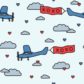 Valentine Planes: Blue on Blue (Large Scale)