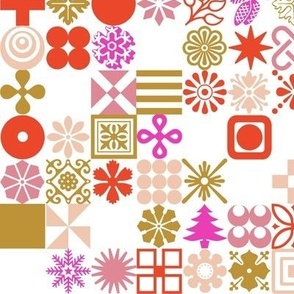 Christmas Ornaments (Multi) || midcentury type grid