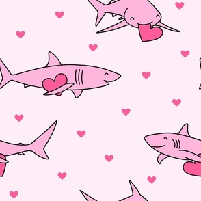 Valentine Sharks: Pink (Large Scale)