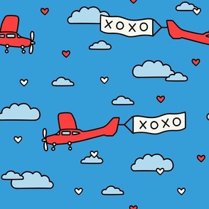 Valentine Planes: Red on Blue (Large Scale)