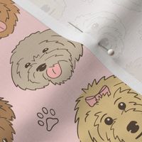 Golden Doodles: Pink Grid (Small Scale)