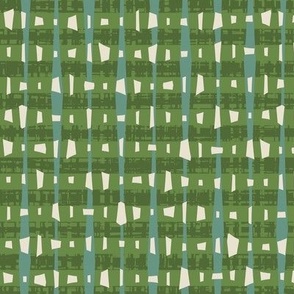 Textured Irregular Retro Stripe - Green