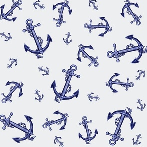 Blue and white anchors 