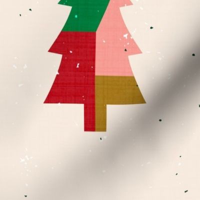 Christmas Trees Playful | Multicolor | Pink | jumbo scale ©designsbyroochita