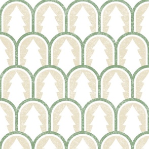 Art Deco Sage Christmas Tree Wallpaper | Neutral | Jumbo Scale ©designsbyroochita