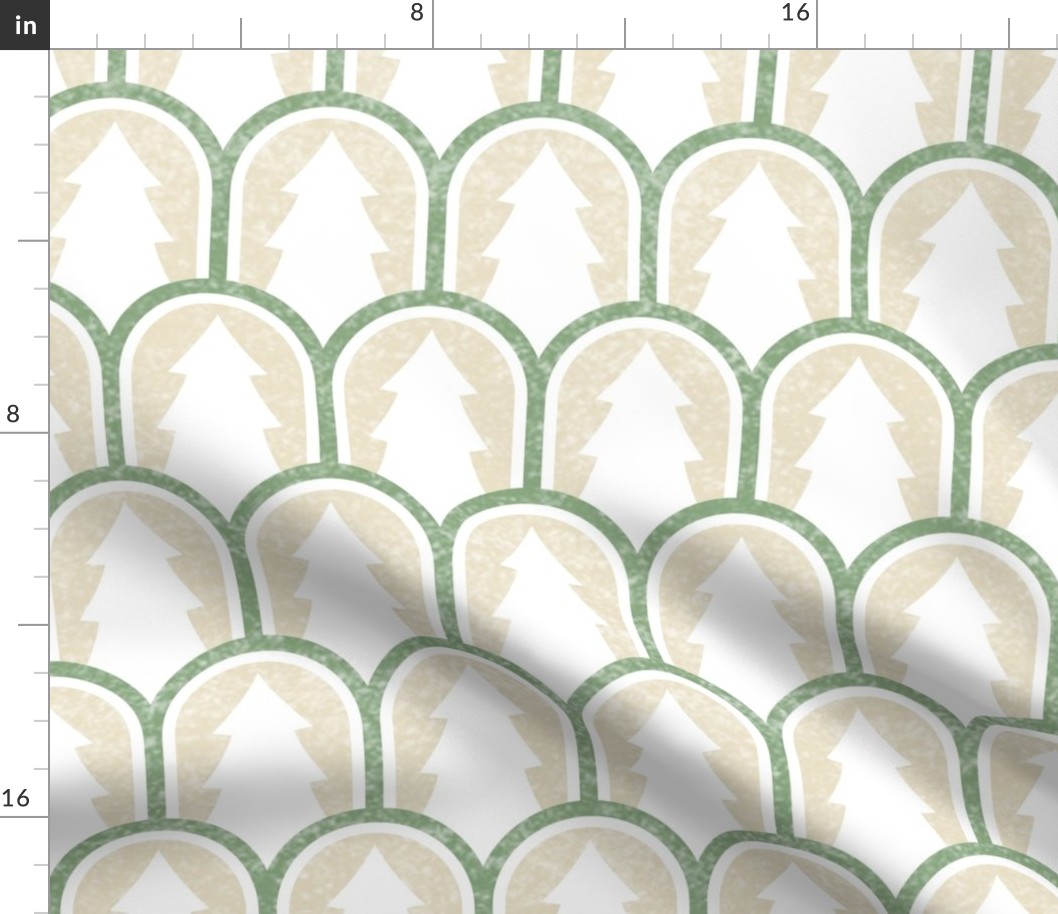 Art Deco Sage Christmas Tree Wallpaper | Neutral | Jumbo Scale ©designsbyroochita