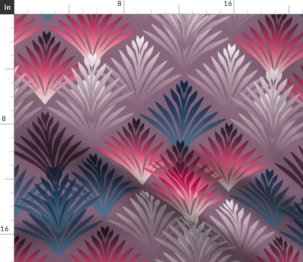 Art Deco Retro Art Nouveou Floral Chic Seamless Pattern Fashion and Home Decor