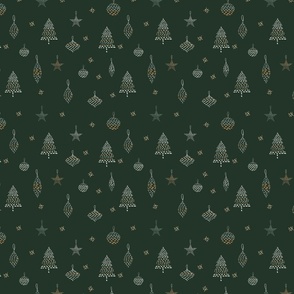 Cozy holidays - christmas stitch in green M