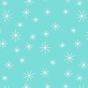 Snowflakes Retro Inspired LG on turquoise