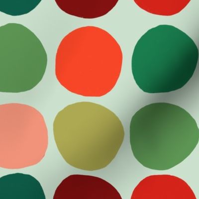 Big Bauble Multicolour and Mint Christmas Day Holiday Polka Dot Print