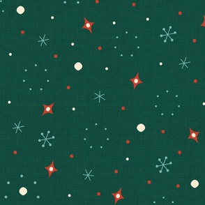 Mid Century Stars Green Large 