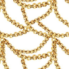 Gold Chain on White