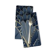 Blue and Gold Art Deco Scallop / Jumbo