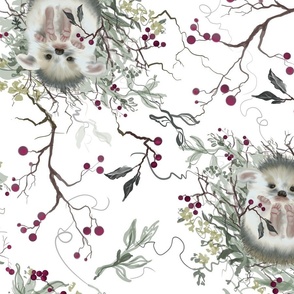 Re Wilding Hedgehog in a nest of berries