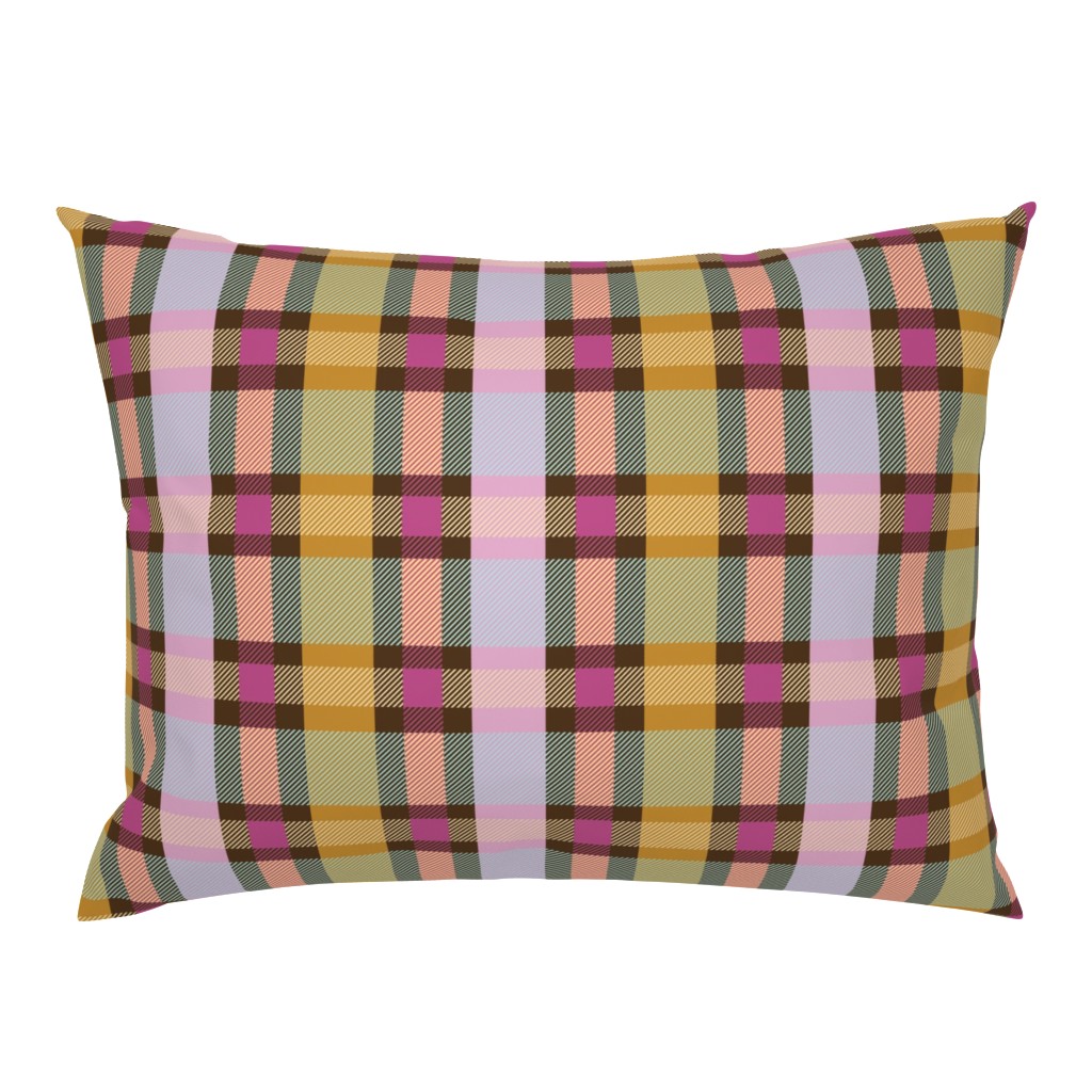 (M)  Plaid goldenrod, pink, radiant orchid