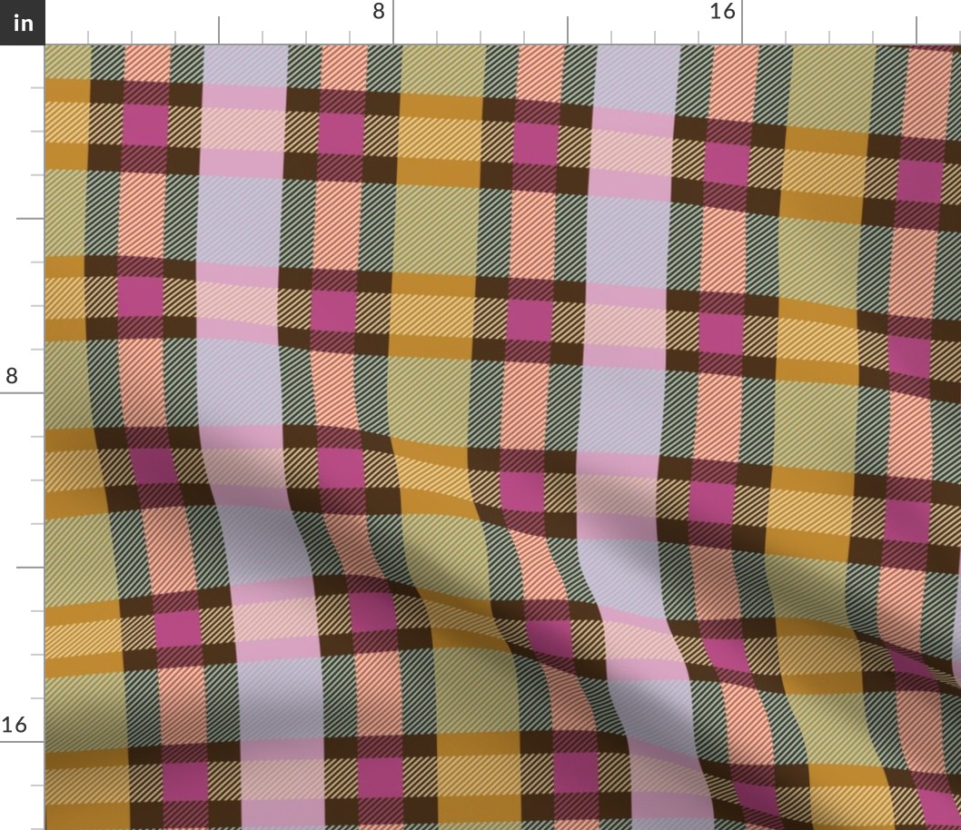 (M)  Plaid goldenrod, pink, radiant orchid