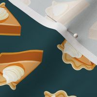Pumpkin Pie Slice - fall dessert - thanksgiving - teal - C22