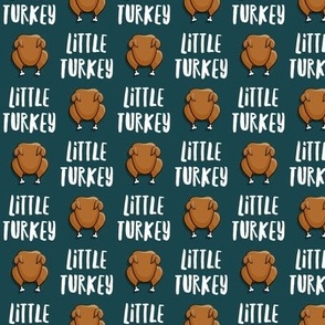 (small scale) Little Turkey -  thanksgiving turkey - teal - C22