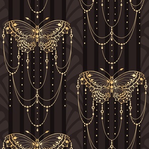 Art Deco Butterfly in Gold - Wallpaper size