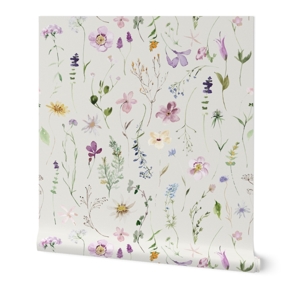 Summer Wildflower Floral / SW Pure White