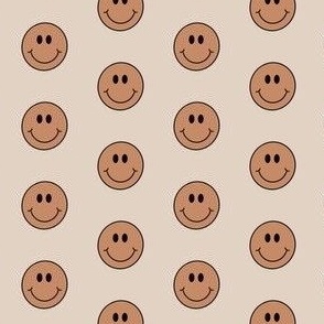 Smiley Faces / Apricot on tan