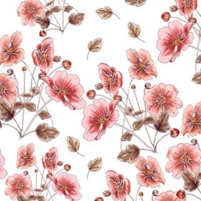 Japanese anemones pattern