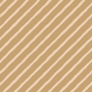 Chunky Textured Stripe // large scale // gold & cream