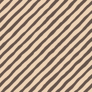 Even Textured Stripe // large scale // brown & cream