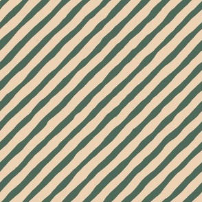 Even Textured Stripe // large scale // green & cream
