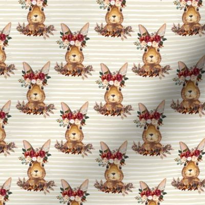 Harvest Bunny Tan and White Stripes - Small Print
