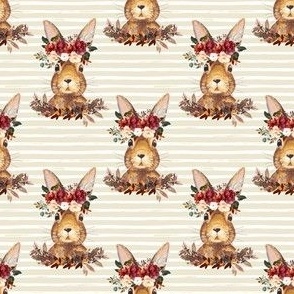 Harvest Bunny Tan and White Stripes - Small Print