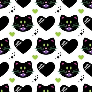 black cat w hearts extra