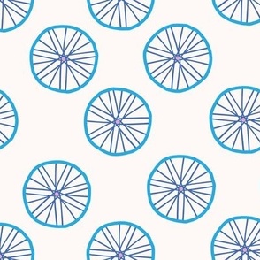 Bicycle Wheels in Blue