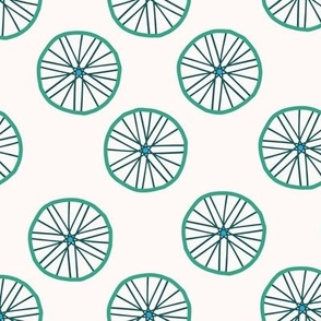 Bicycle Wheels in Green