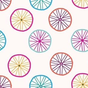 Bicycle Wheels in Rainbow