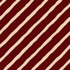 Chunky Texture Stripe // medium scale // red & cream