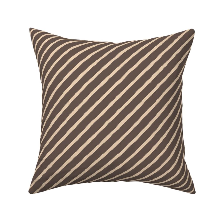 Chunky Textured Stripe // medium scale // taupe & cream